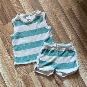 Zara Kids Terry Cloth Striped Matching Set